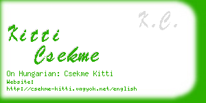 kitti csekme business card